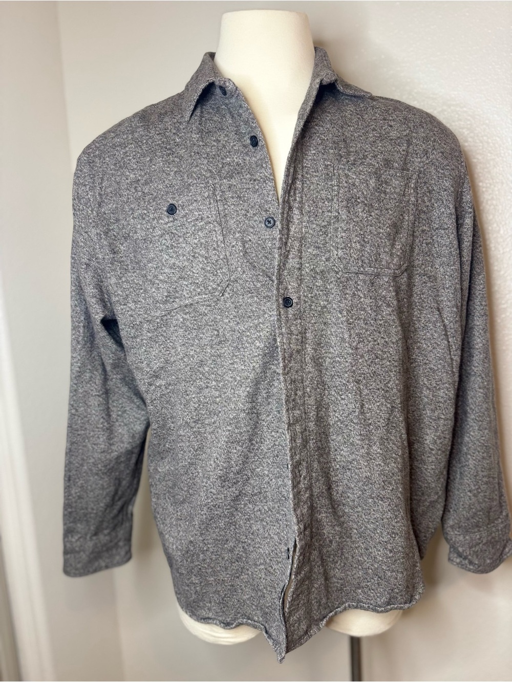 Grayers Heather Gray Lightweight Button-Up Jacket Shirt